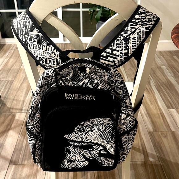 NWOT Rare Metal Mulisha Backpack Vintage Black White Laptop Bag Tons of Pockets - Picture 2 of 14